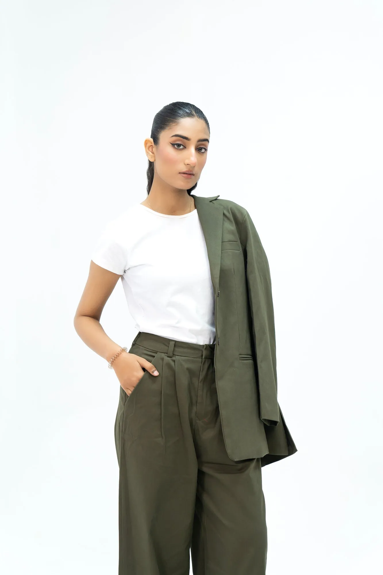 Oversized Tailored Blazer - Green