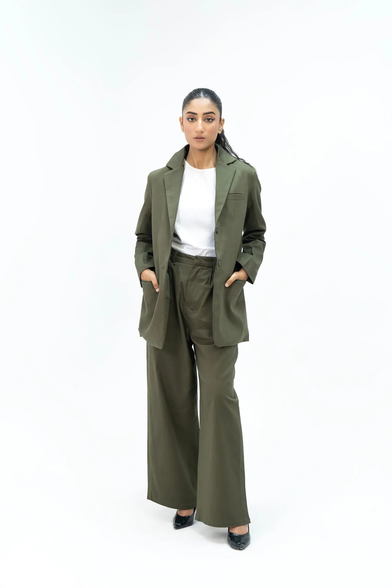 Oversized Tailored Blazer - Green