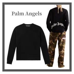 Palm Angels  |Crew Neck Pullovers Wool Street Style Long Sleeves Plain