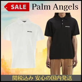 Palm Angels  |Pullovers Street Style Plain Cotton Short Sleeves Logo Polos