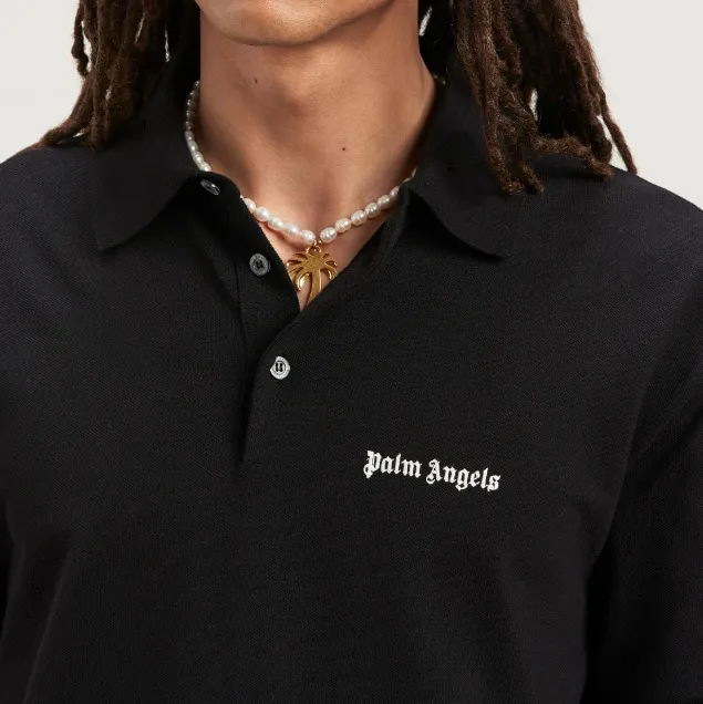 Palm Angels  |Pullovers Street Style Plain Cotton Short Sleeves Logo Polos