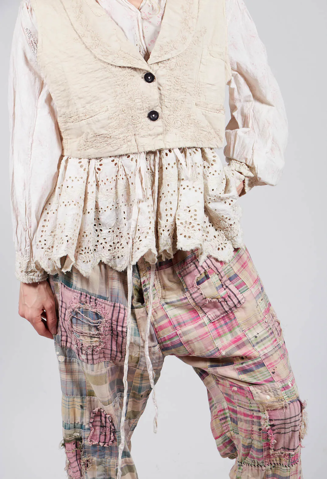 Patchwork Charmie Trousers in Madras Pink