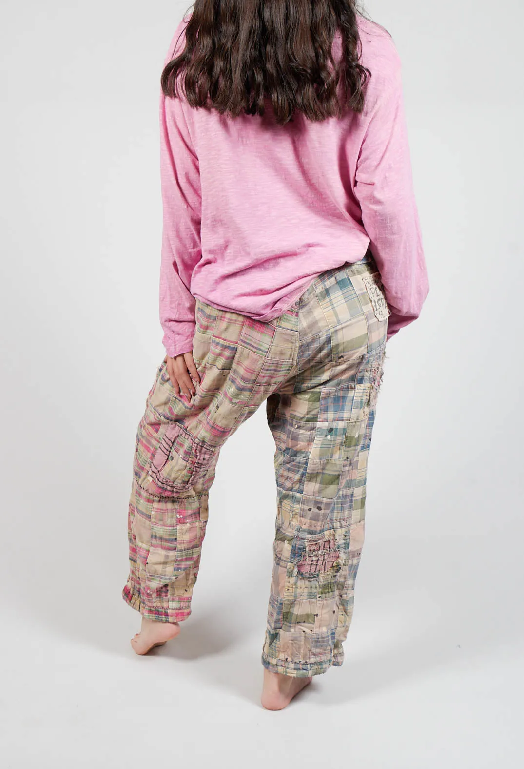 Patchwork Charmie Trousers in Madras Pink