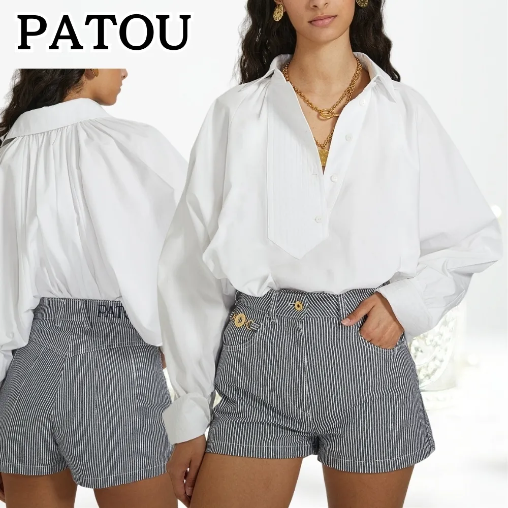 PATOU  |Casual Style Street Style Long Sleeves Plain Cotton