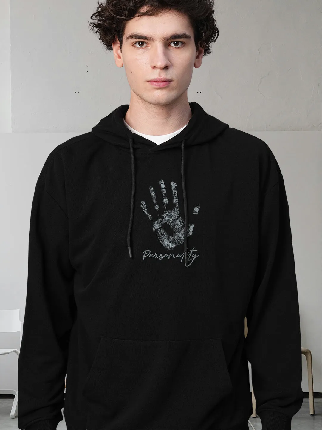 Personality Men Drop Shoulder Premium Terry Hoodie