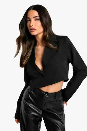 Petite Relaxed Fit Cropped Blazer