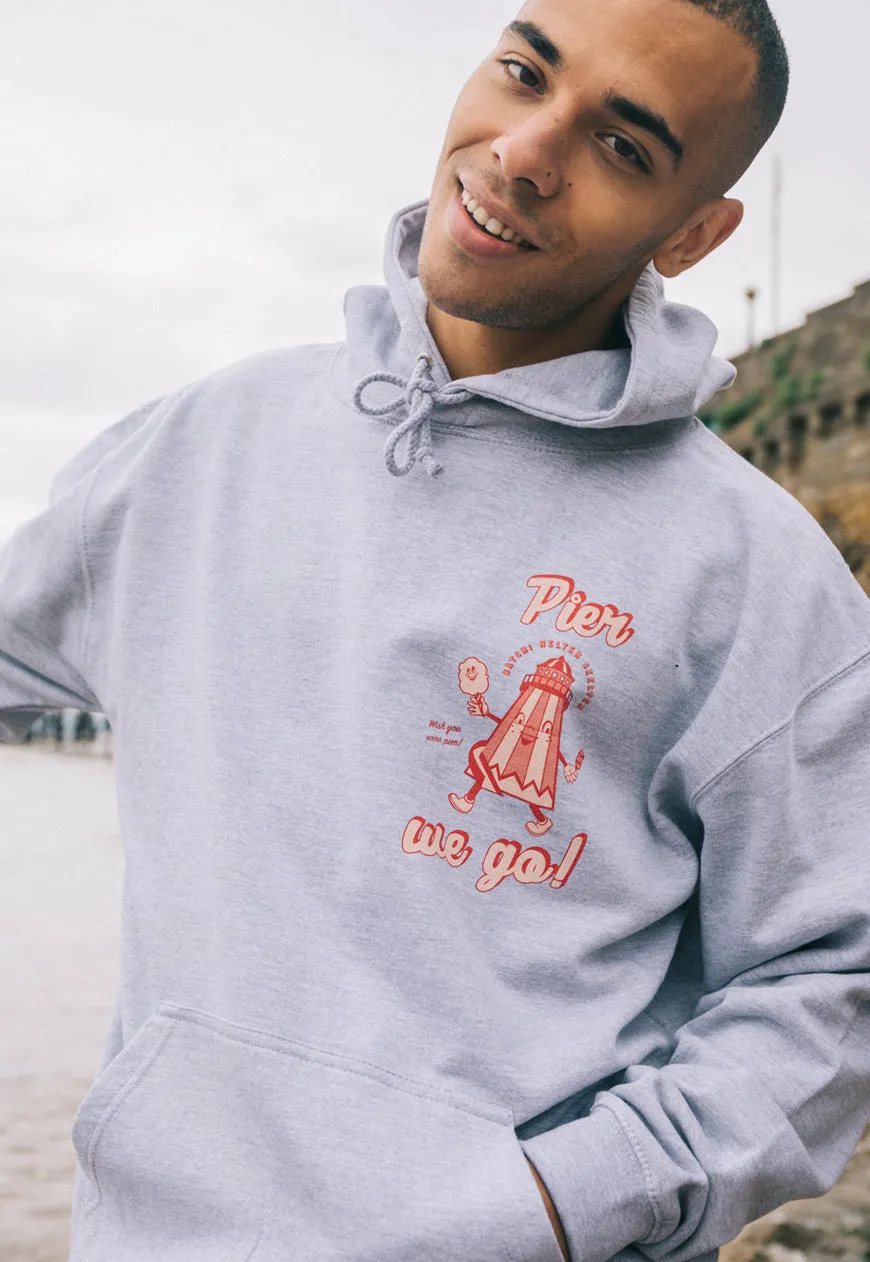 Pier We Go Men's Slogan Hoodie With Funfair Graphic