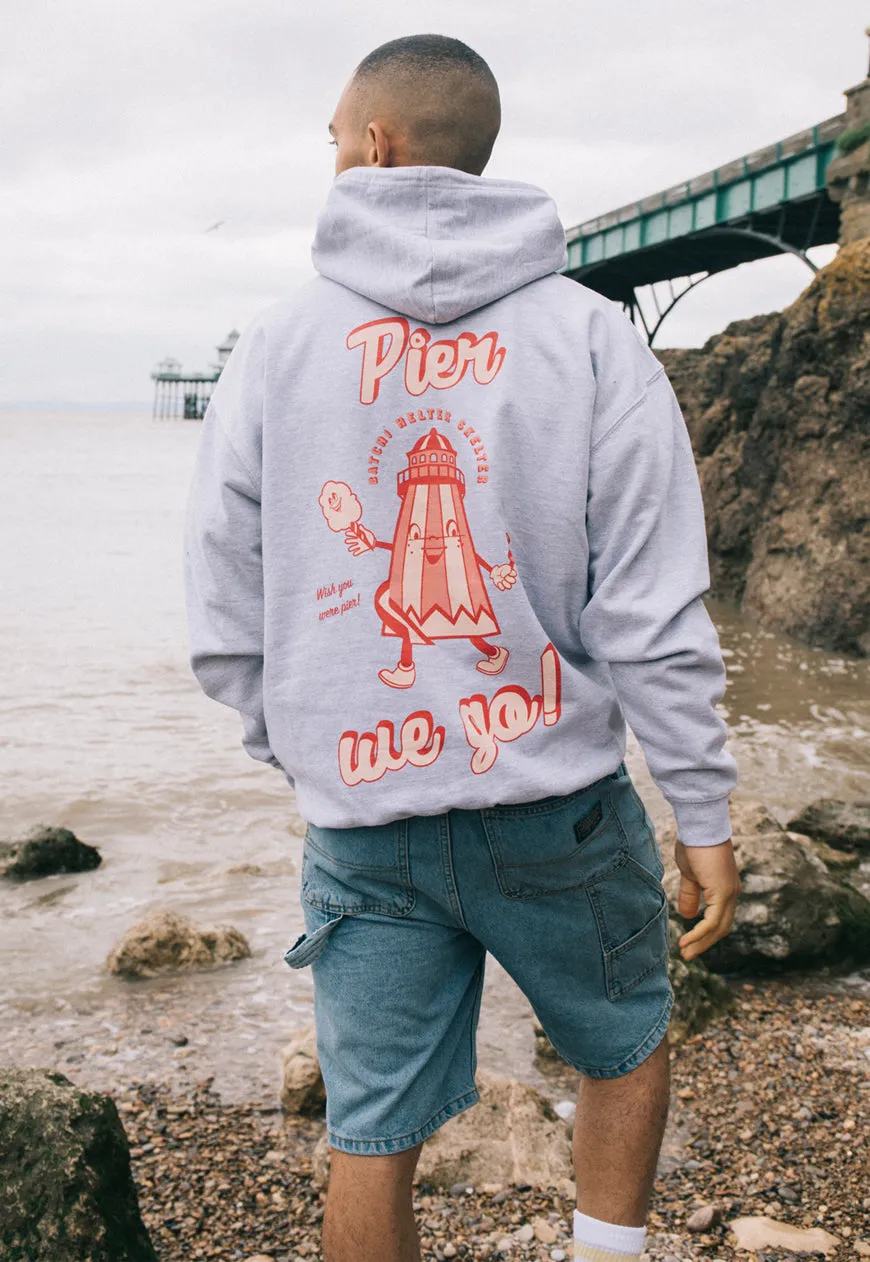 Pier We Go Men's Slogan Hoodie With Funfair Graphic