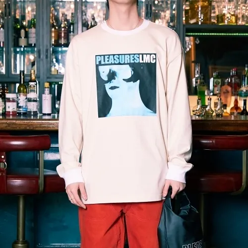 PLEASURES  |Unisex Street Style Collaboration Long Sleeves