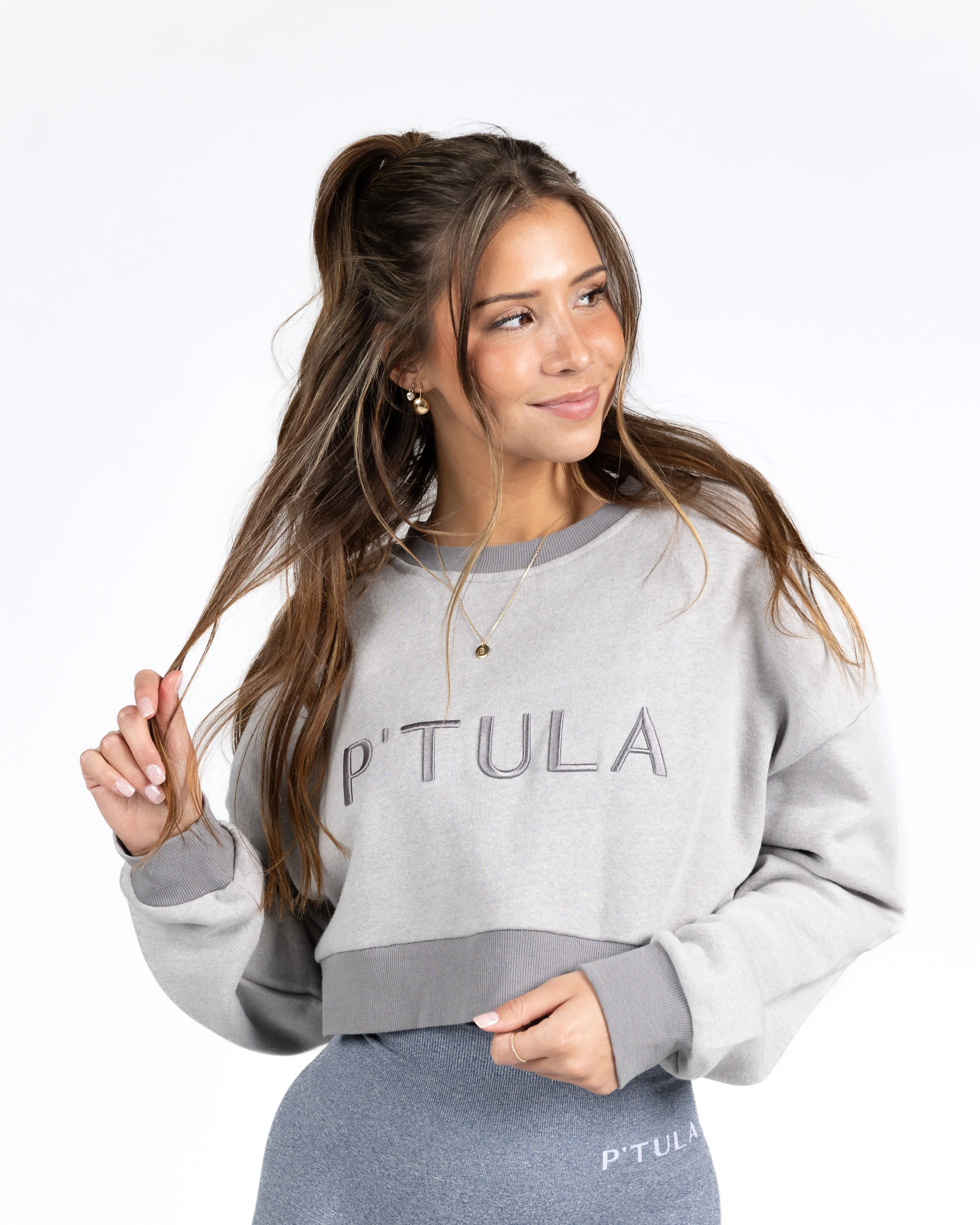 P'tula Light Fleece Cropped Crewneck