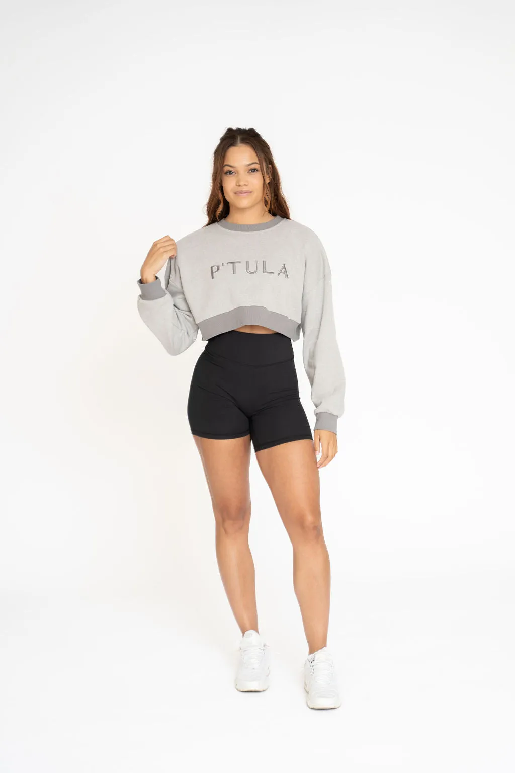 P'tula Light Fleece Cropped Crewneck