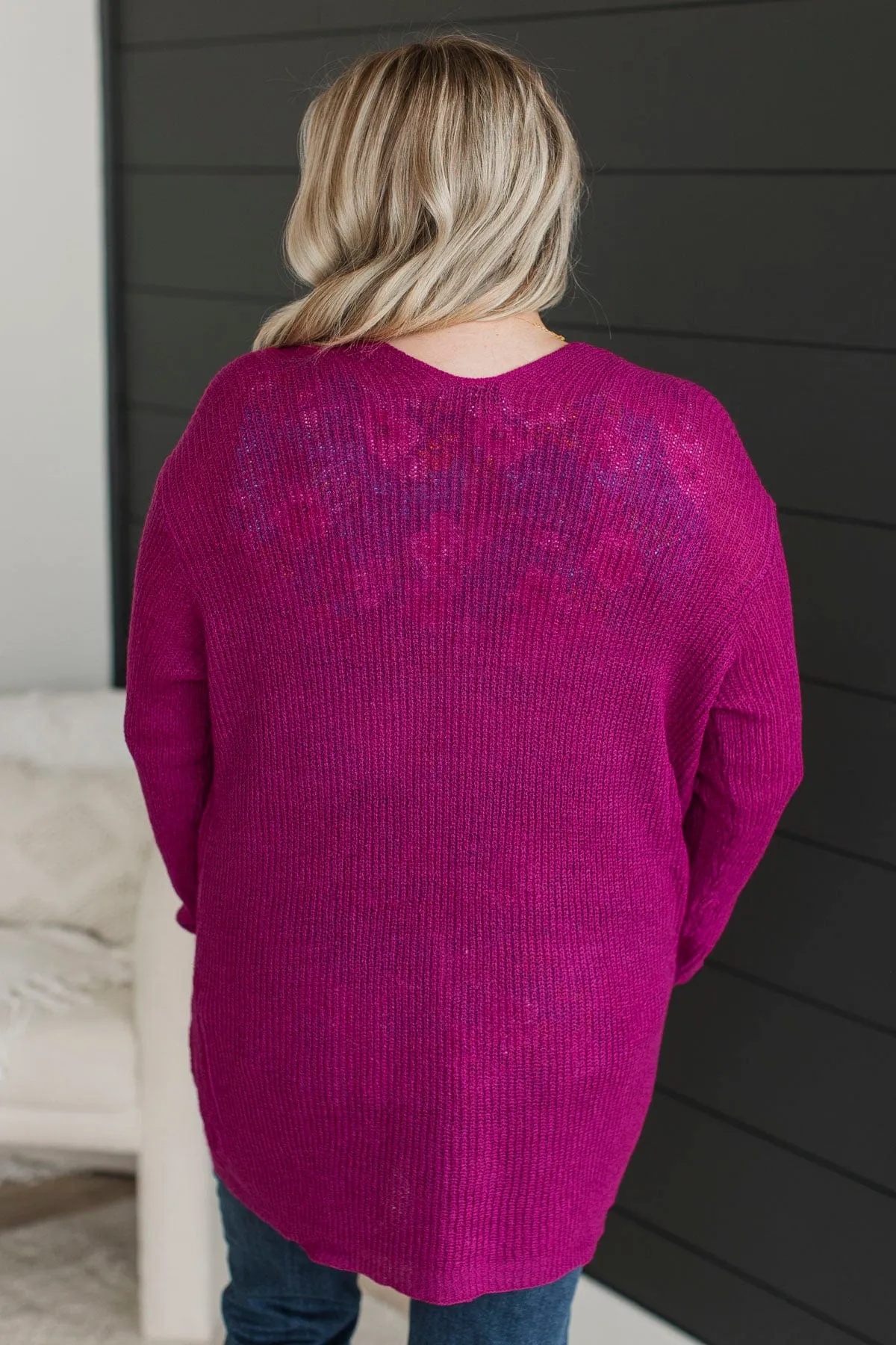 Remembering Us Knit Cardigan- Magenta