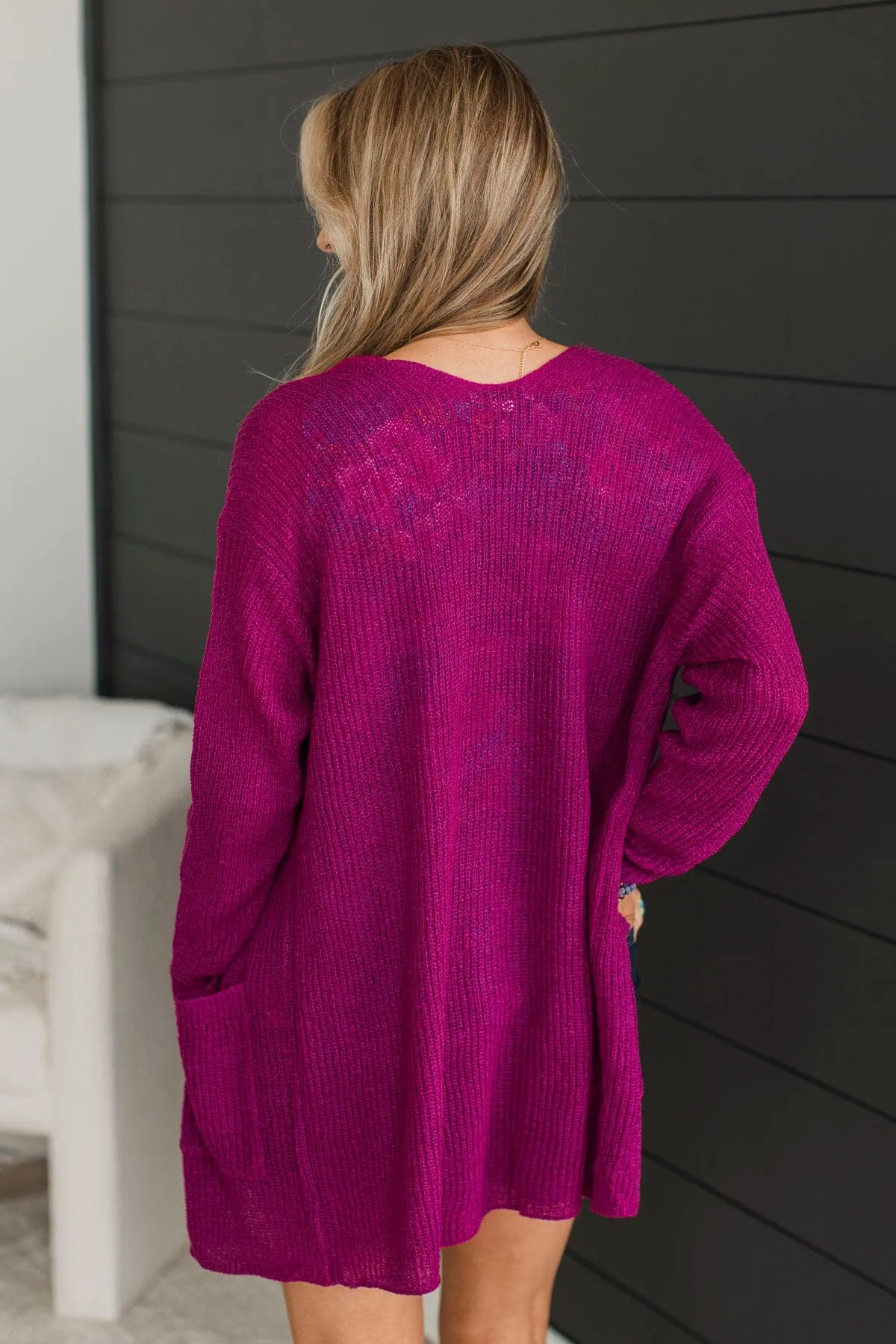 Remembering Us Knit Cardigan- Magenta