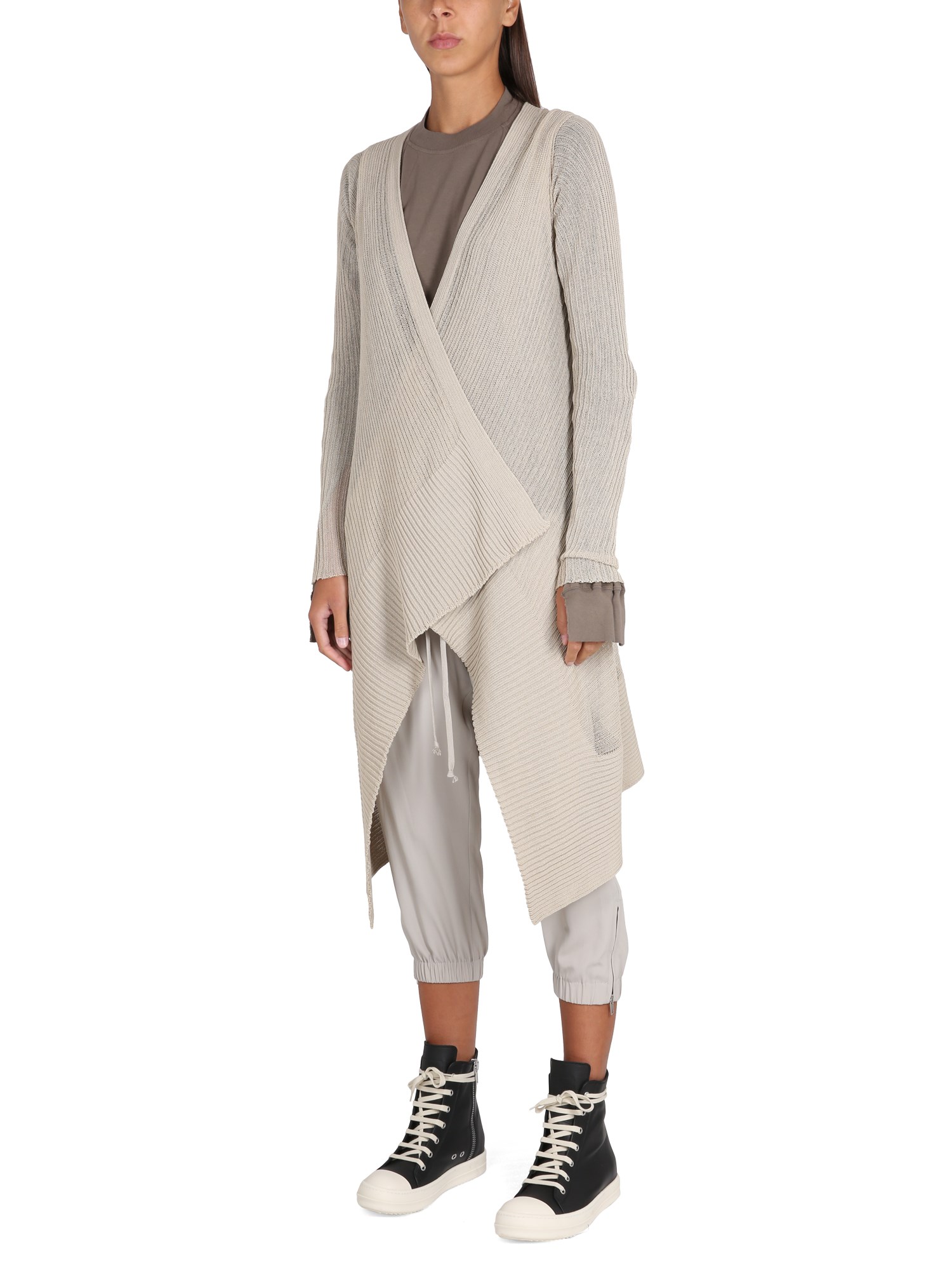 RICK OWENS    LONG WRAP CARDIGAN