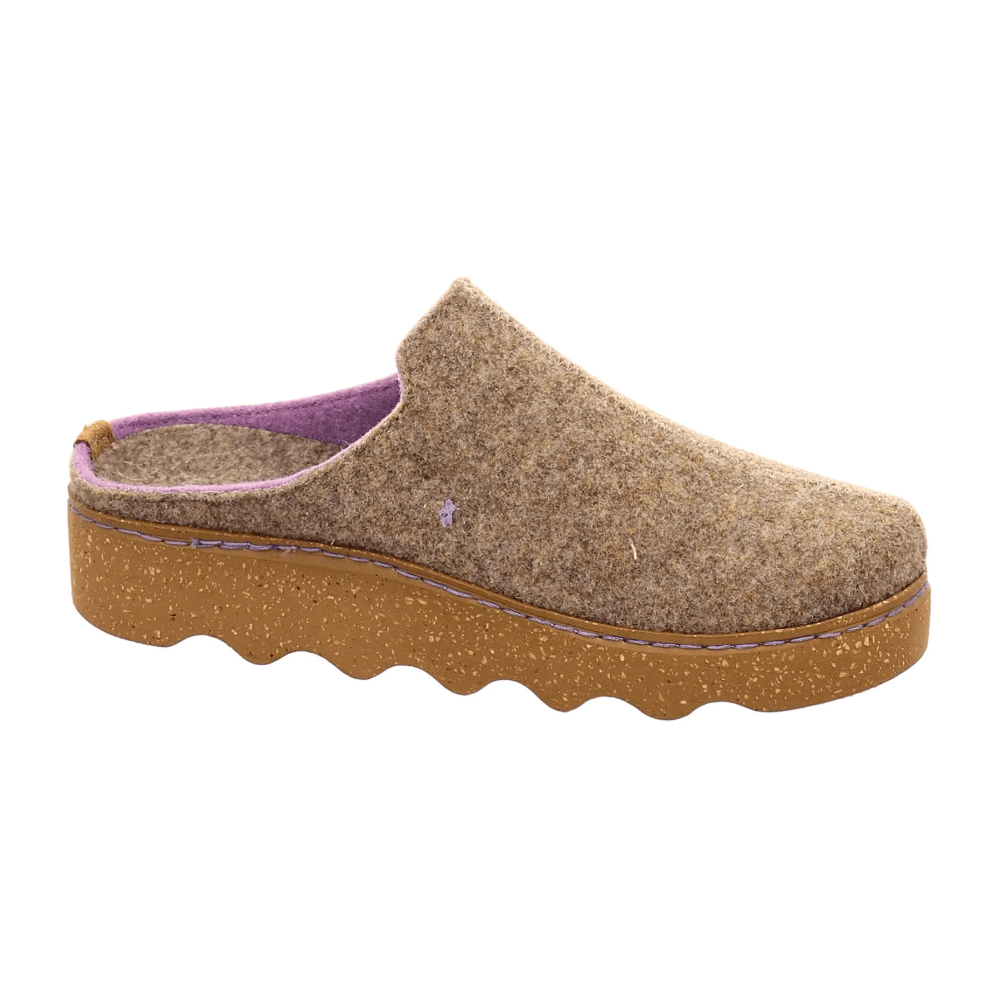 Rohde Foggia Beige Women's Shoes Felt Upper Flat Round Toe Removable Insole