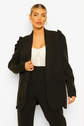 Ruched Shoulder Tailored Blazer