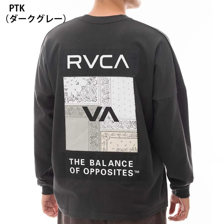 RVCA  |Paisley Unisex U-Neck Bi-color Long Sleeves Oversized