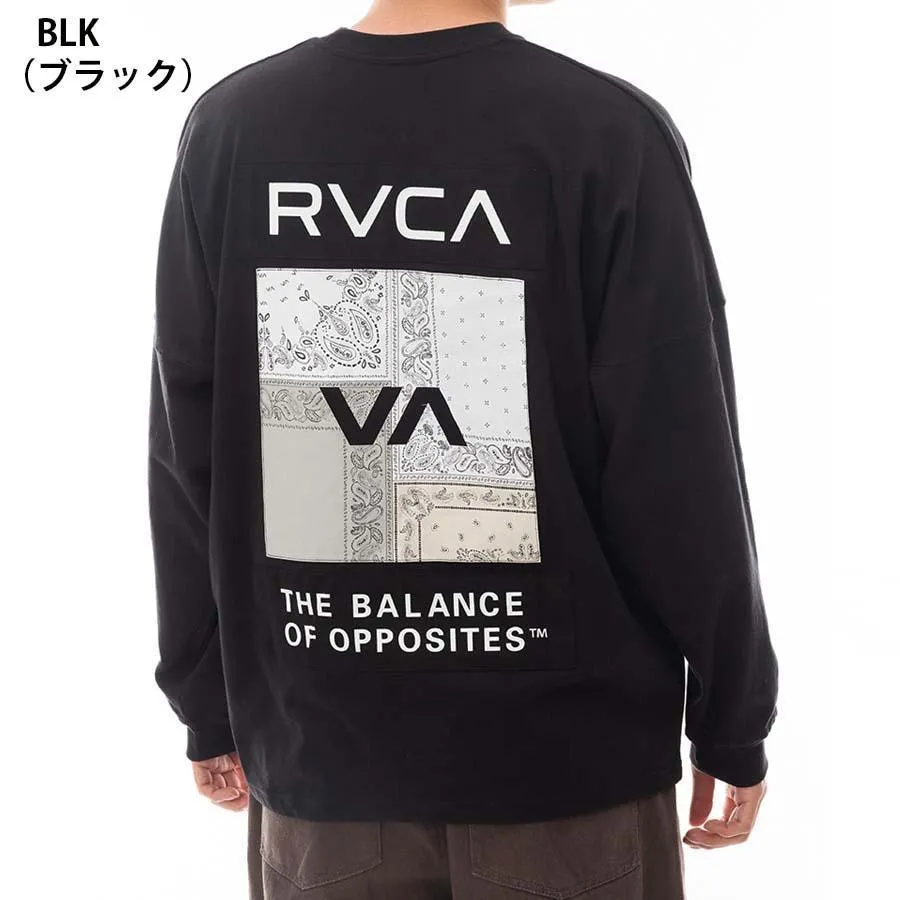 RVCA  |Paisley Unisex U-Neck Bi-color Long Sleeves Oversized