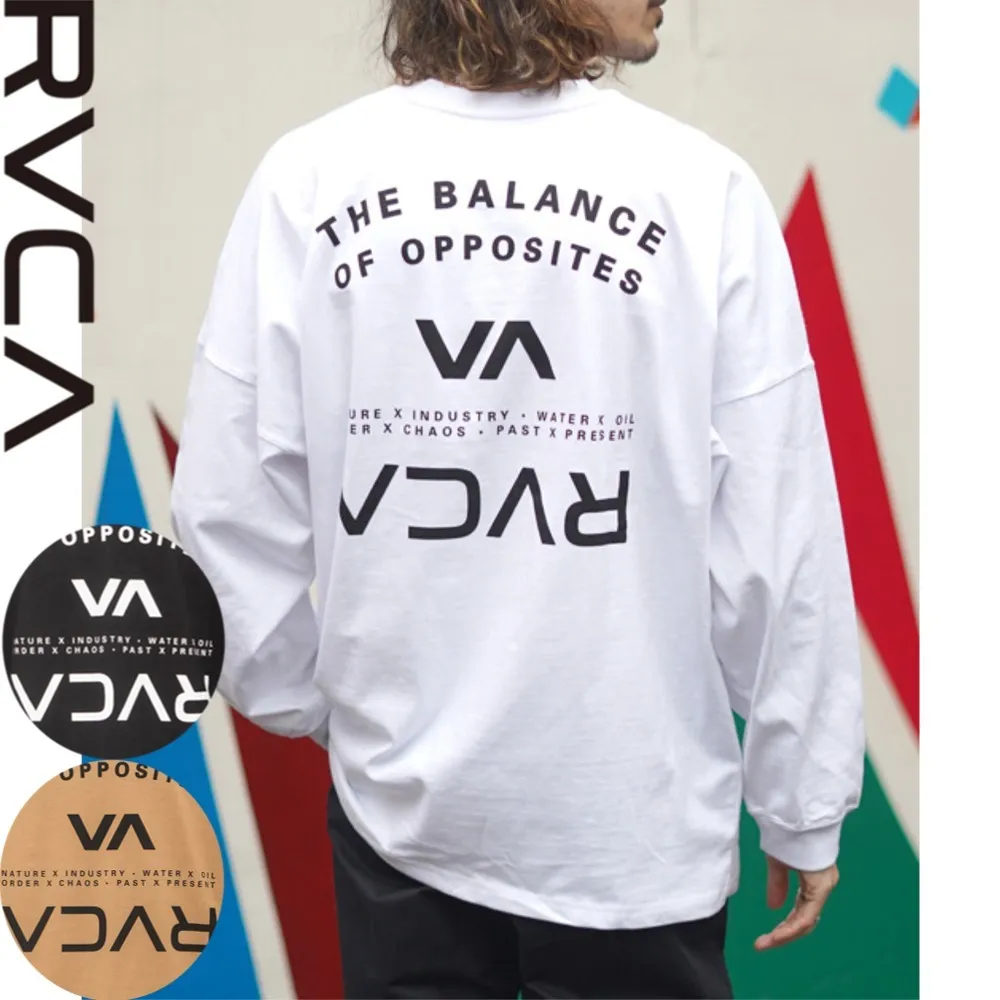 RVCA  |Unisex Street Style U-Neck Bi-color Long Sleeves