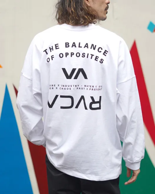 RVCA  |Unisex Street Style U-Neck Bi-color Long Sleeves