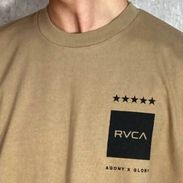 RVCA  |Unisex Street Style U-Neck Bi-color Long Sleeves