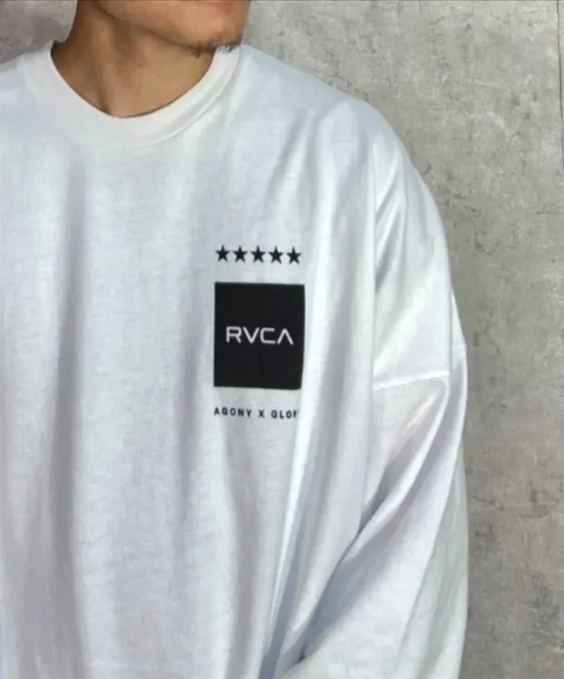 RVCA  |Unisex Street Style U-Neck Bi-color Long Sleeves