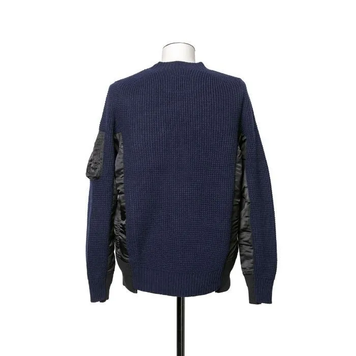 sacai  |Pullovers Wool Nylon Blended Fabrics Street Style