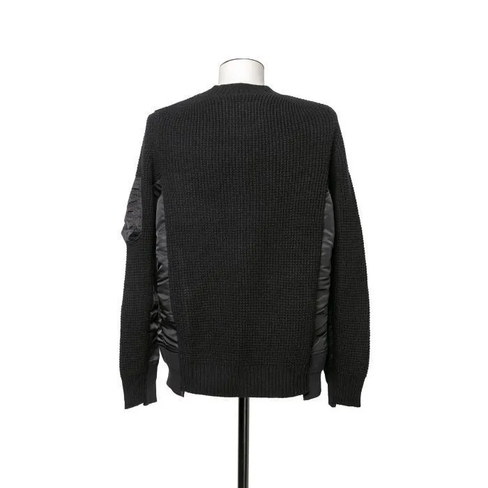 sacai  |Pullovers Wool Nylon Blended Fabrics Street Style