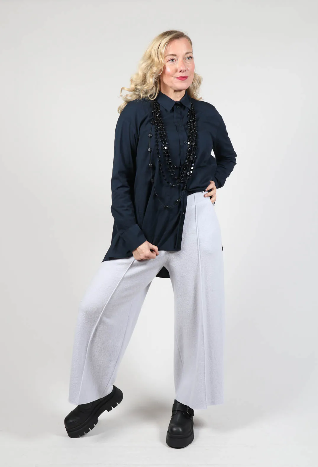 Sagar Wide Leg Trousers in Ice