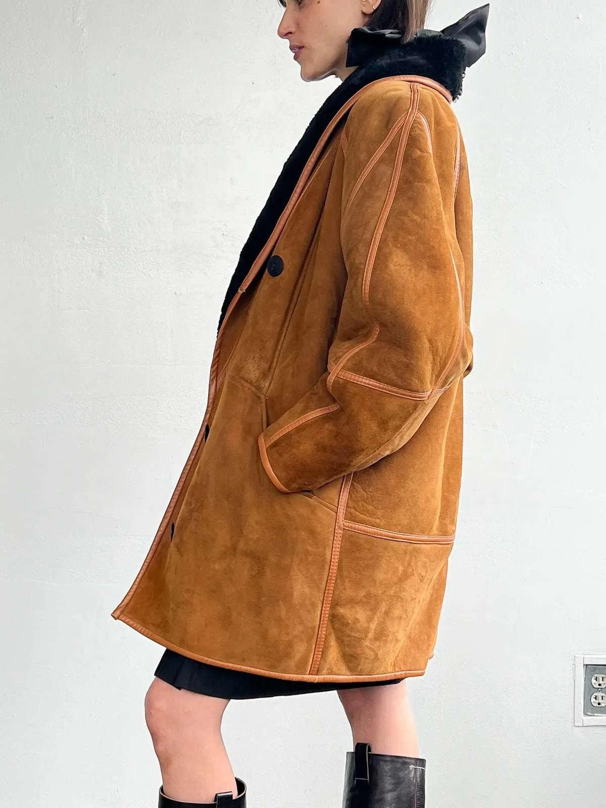 Shearling Coat - Ochre