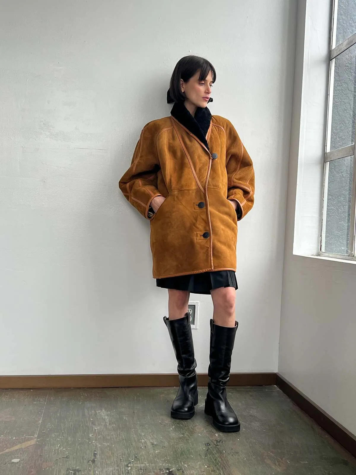 Shearling Coat - Ochre