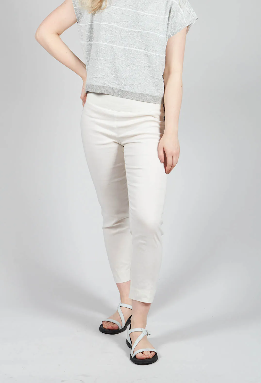 Soumia Slim Fit Trousers in White