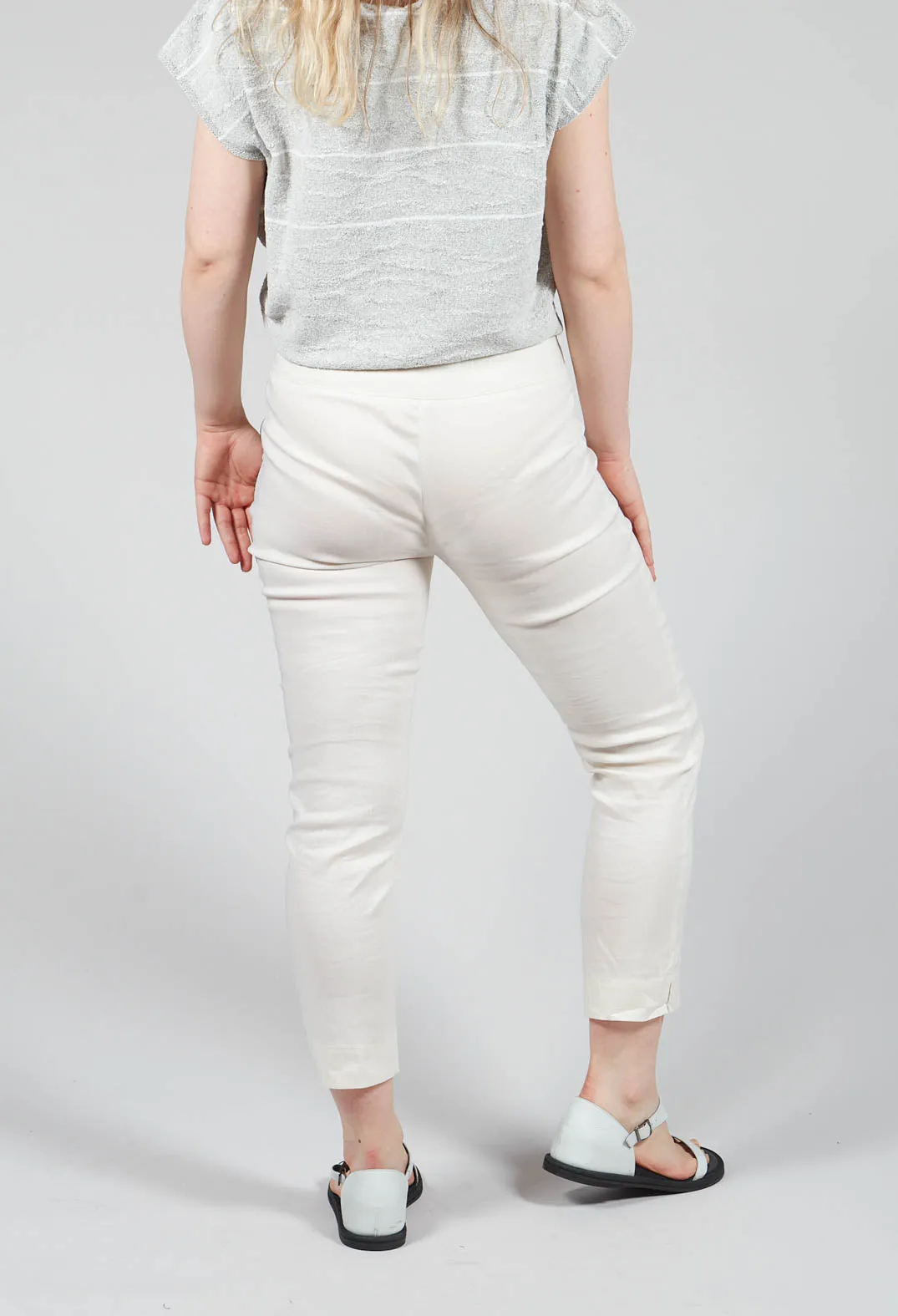 Soumia Slim Fit Trousers in White