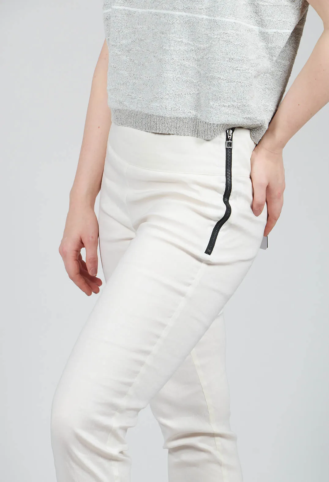 Soumia Slim Fit Trousers in White