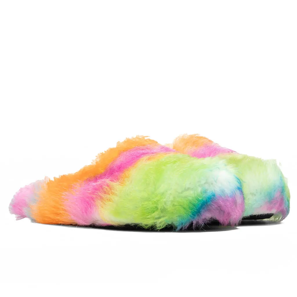 Striped Shearling Fussbett Sabot - Multicolored