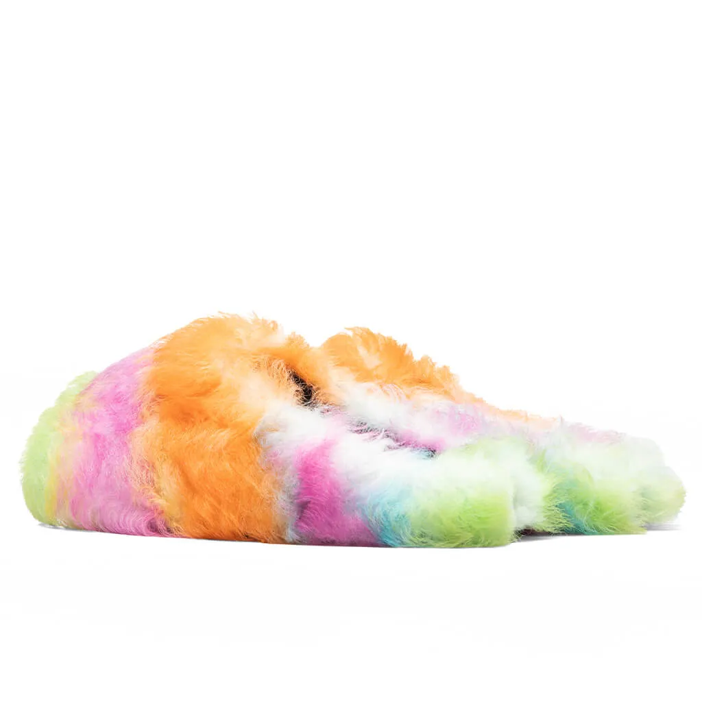 Striped Shearling Fussbett Sabot - Multicolored