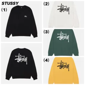 STUSSY  |Crew Neck Pullovers Street Style Long Sleeves Cotton Logo