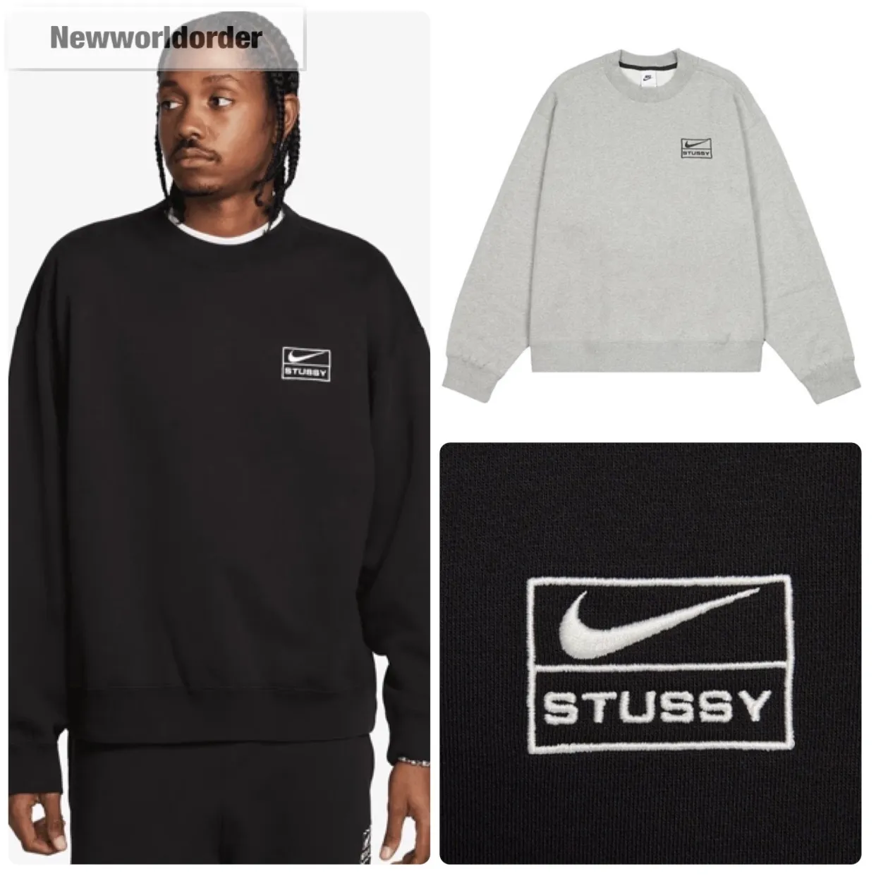 STUSSY  |Crew Neck Pullovers Street Style Long Sleeves Logo