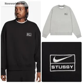 STUSSY  |Crew Neck Pullovers Street Style Long Sleeves Logo