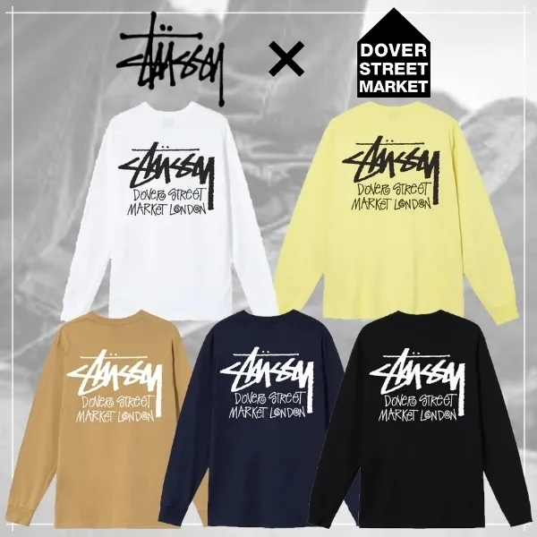 STUSSY  |Unisex Street Style Collaboration Long Sleeves Cotton