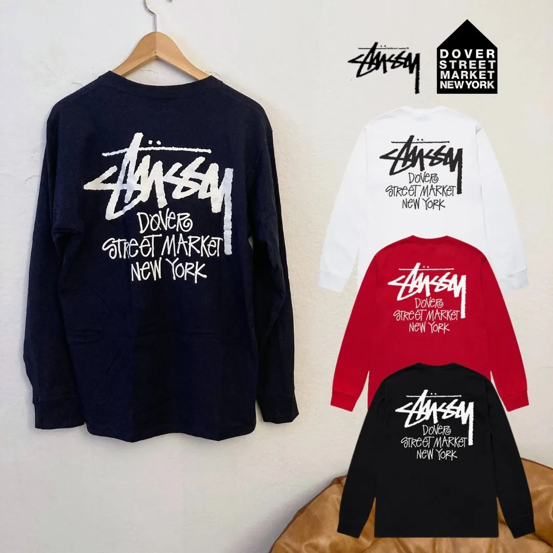 STUSSY  |Unisex Street Style Collaboration Long Sleeves