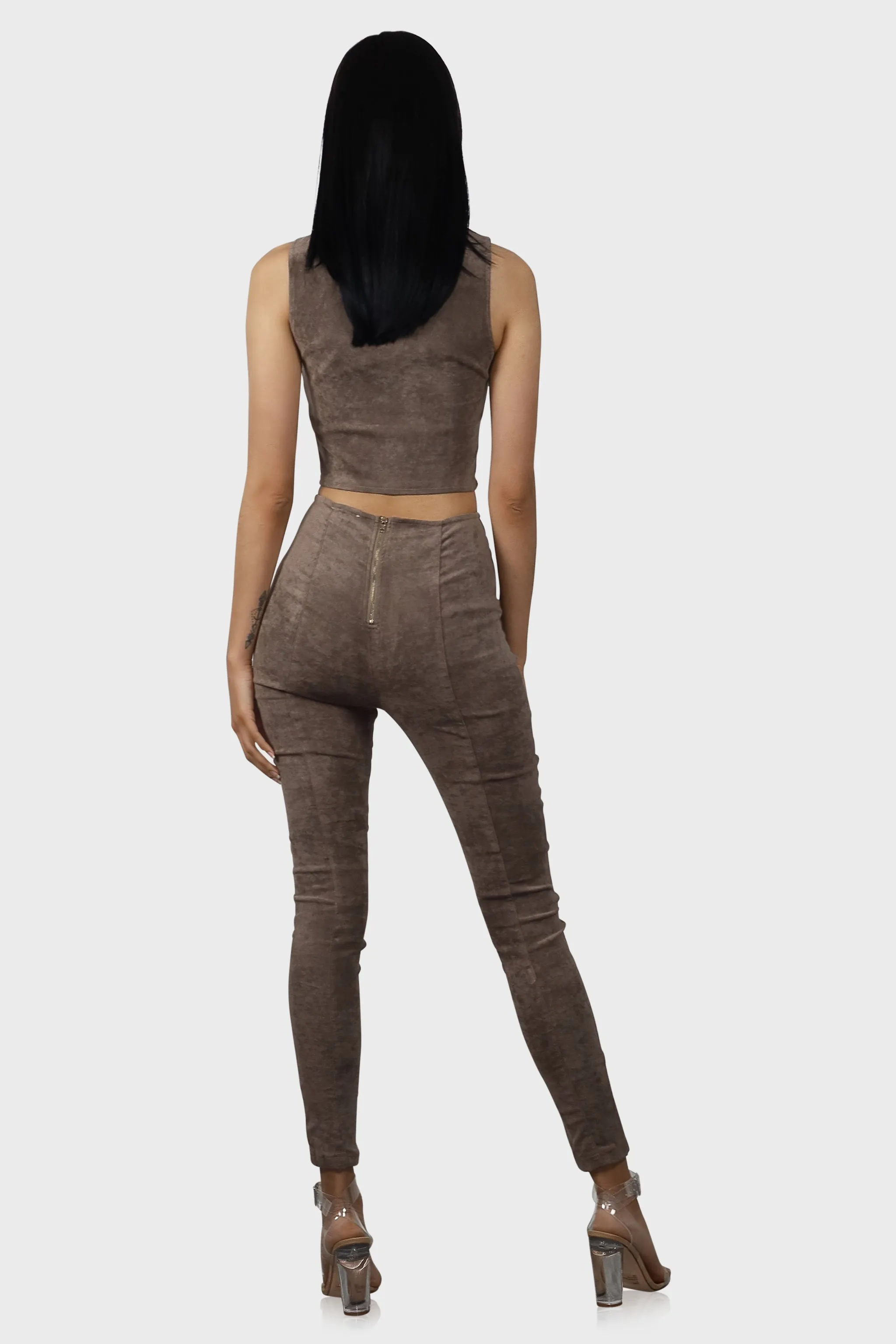 Suede Pant Set