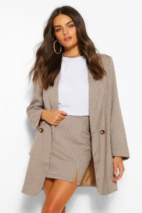 Tailored Mini Check Button Blazer