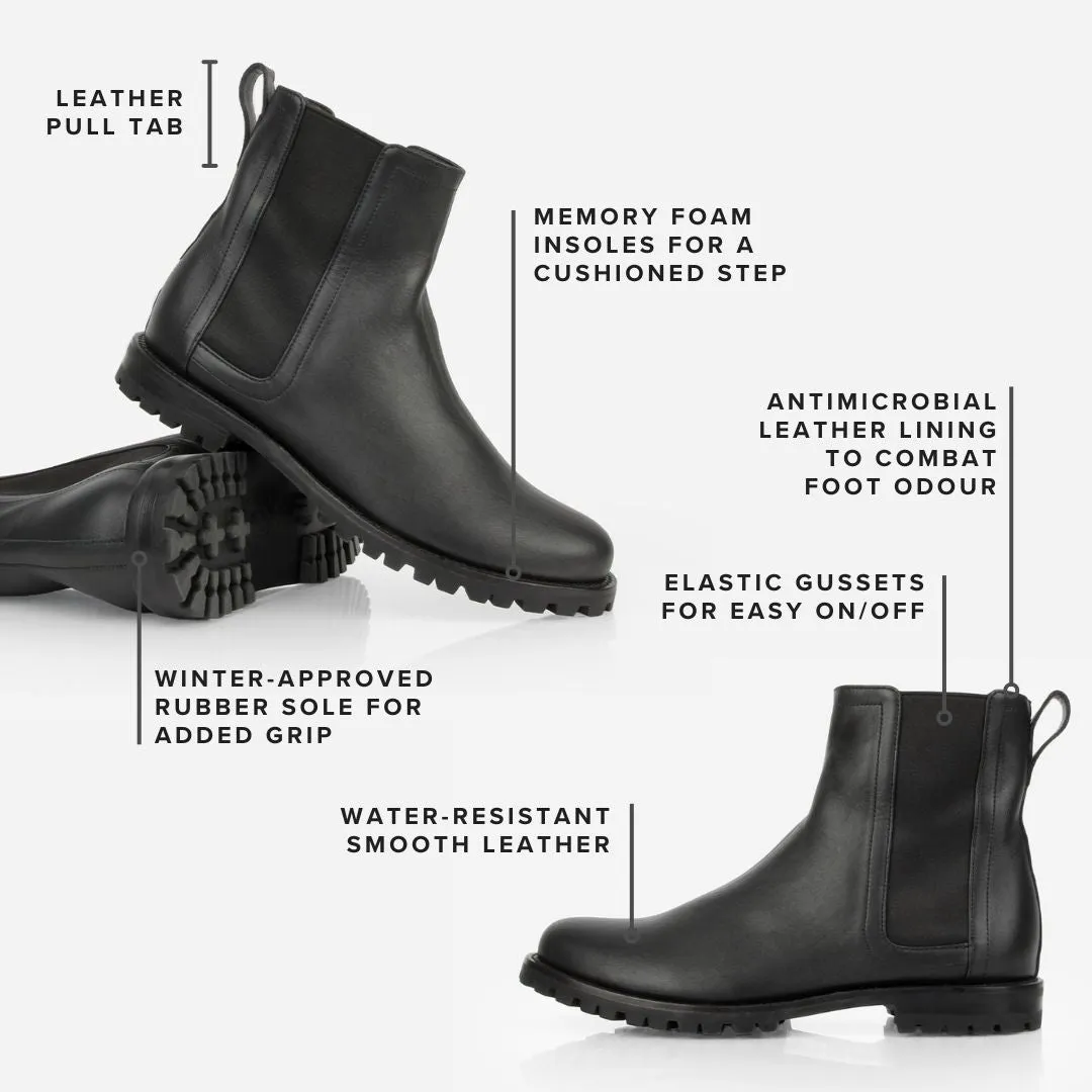 The On Tread Chelsea Boot Black Water Resistant