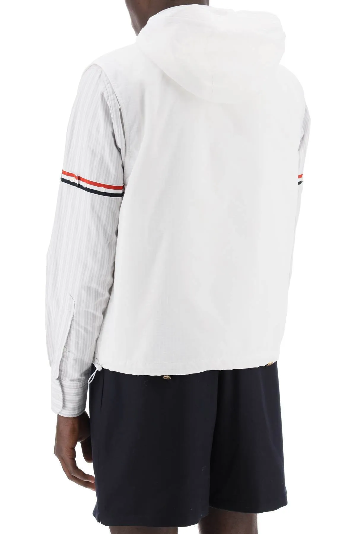 THOM BROWNE  |Pullovers Stripes Nylon Street Style Plain Logo Designers