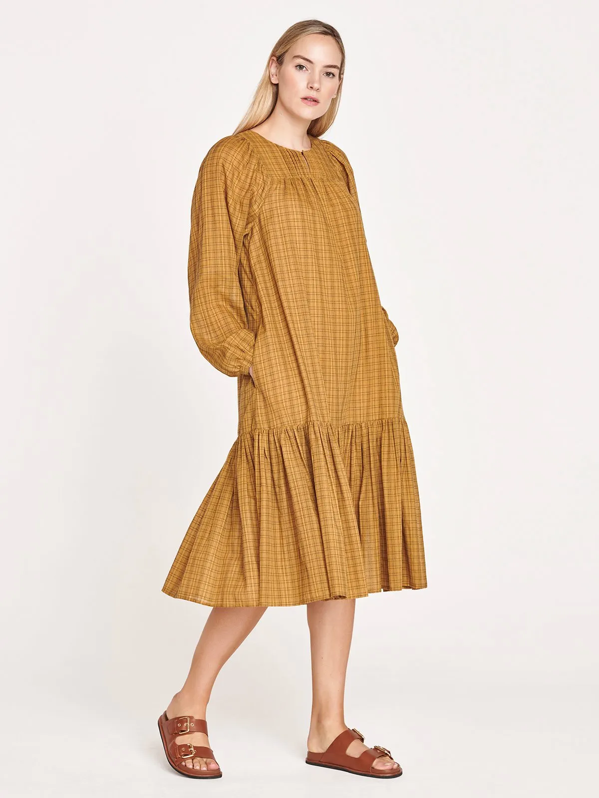 Thought Straw Yellow Nona Smock Dress