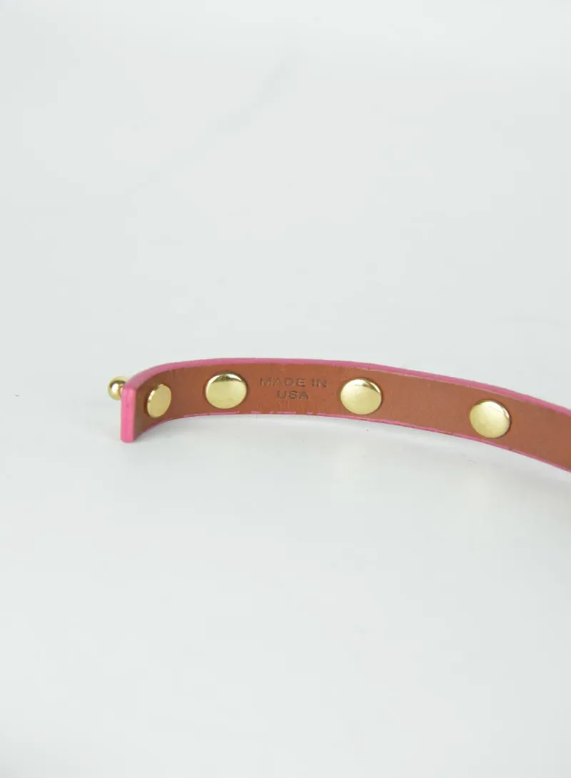 Tory Burch Bracciale in pelle rosa