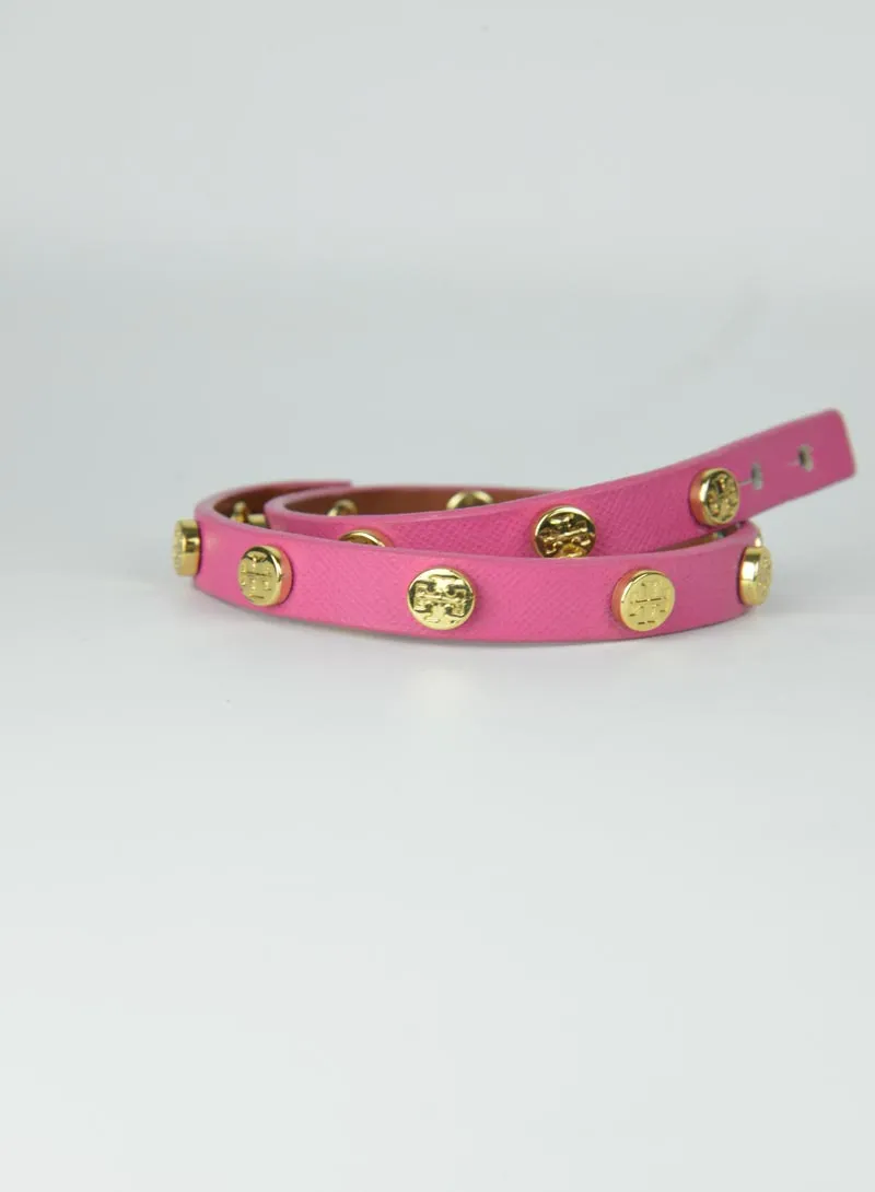 Tory Burch Bracciale in pelle rosa