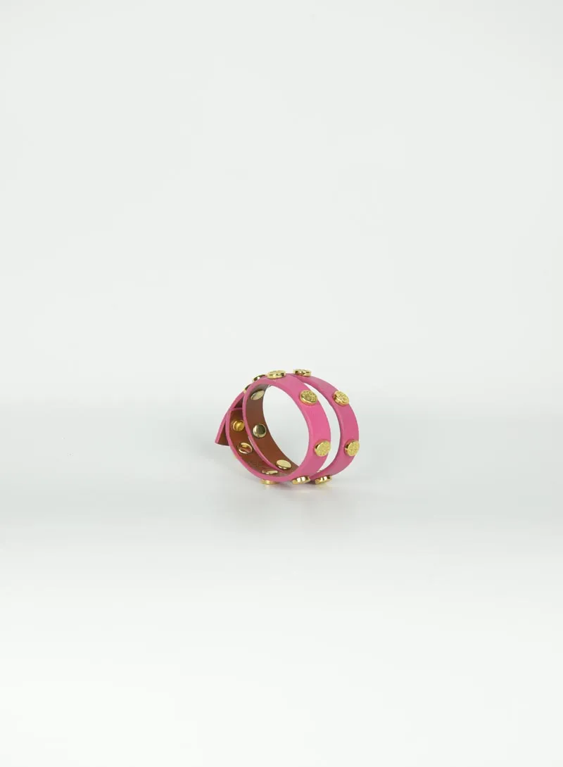 Tory Burch Bracciale in pelle rosa