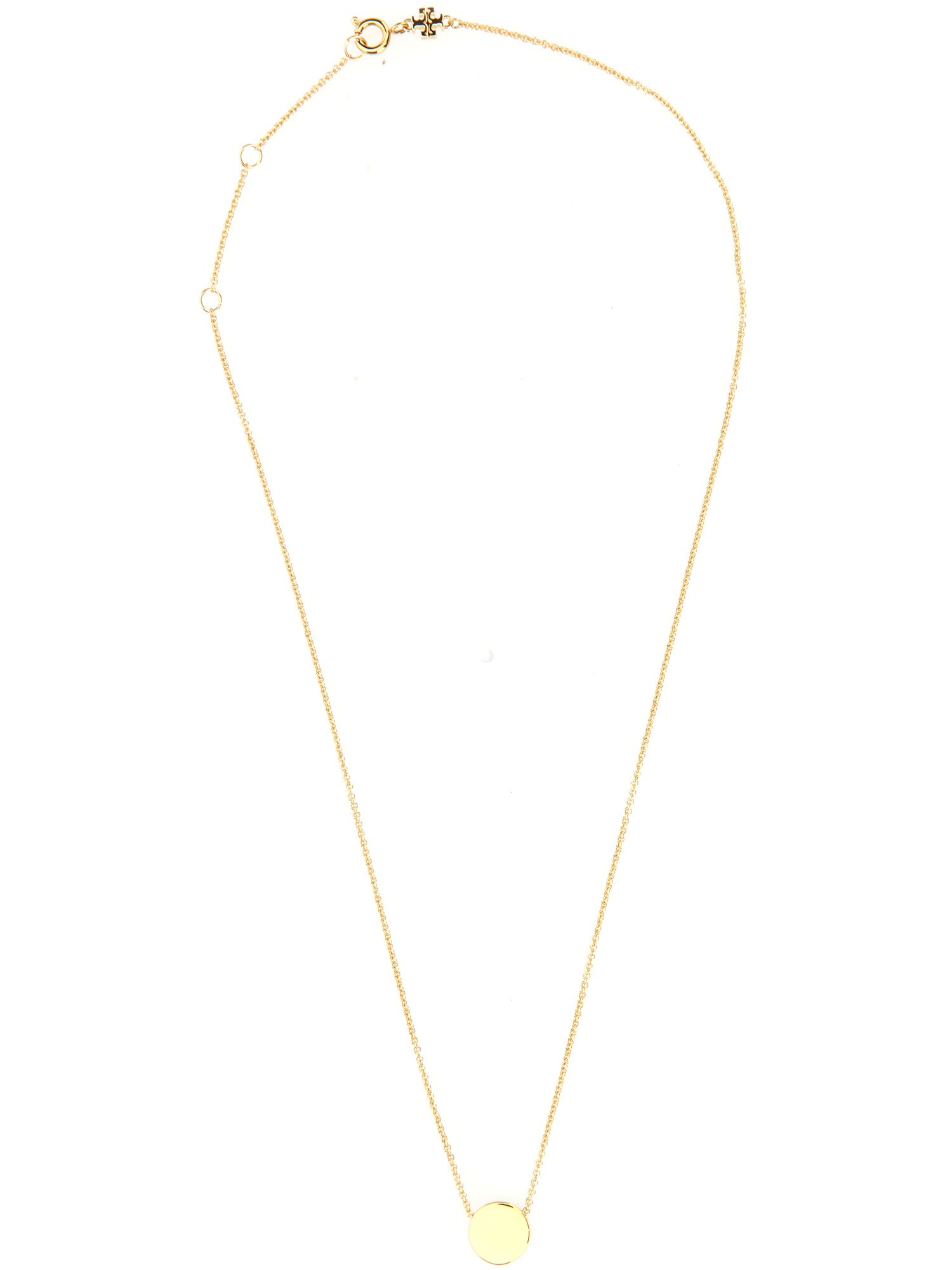 TORY BURCH    BRASS KIRA NECKLACE WITH LOGO PENDANT